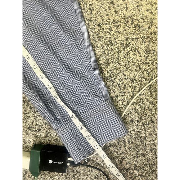 Brooks Brothers Shirt Mens 17-34 Regent Fit Non Iron Cotton Stretch‎ Blue Plaid - Picture 9 of 12